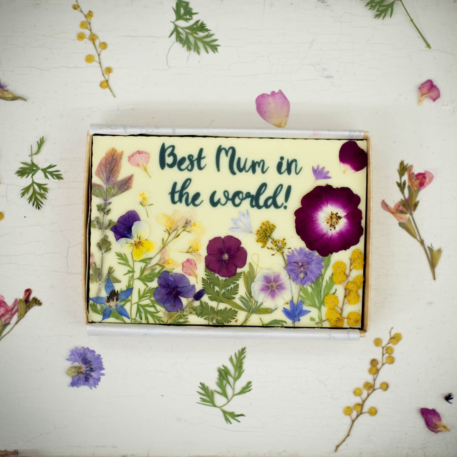 Mother's Day 'Best Mum In The World' Floral Brownie